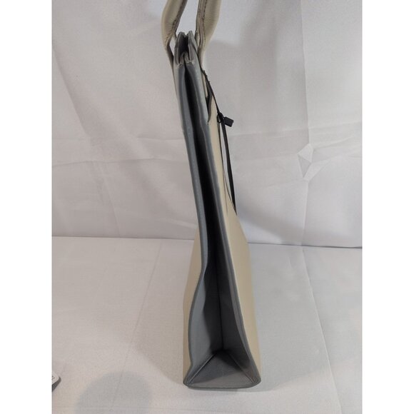 Tesla Corsicana Tote Leather Purse Bag NEW NWT Beige Grey Handbag Satchel $500 - Picture 5 of 16